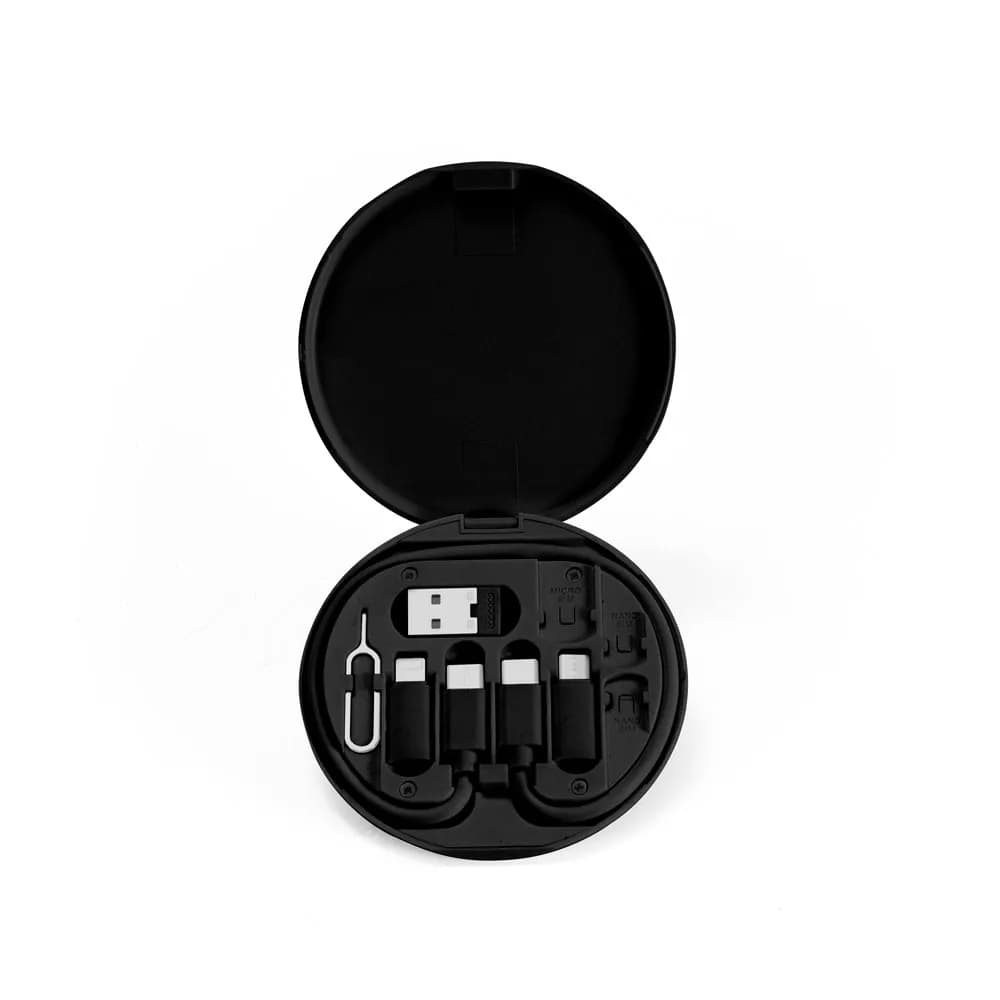 Superschnelles Ladekabel und Adapter-Set aus Recyceltes ABS (100% rABS) - SYSTROM - Schwarz