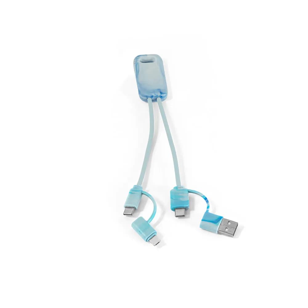 Superschnelles 6-in-1-USB-Kabel aus recyceltem PET (100% rPET) - BERNERS - Gemischt