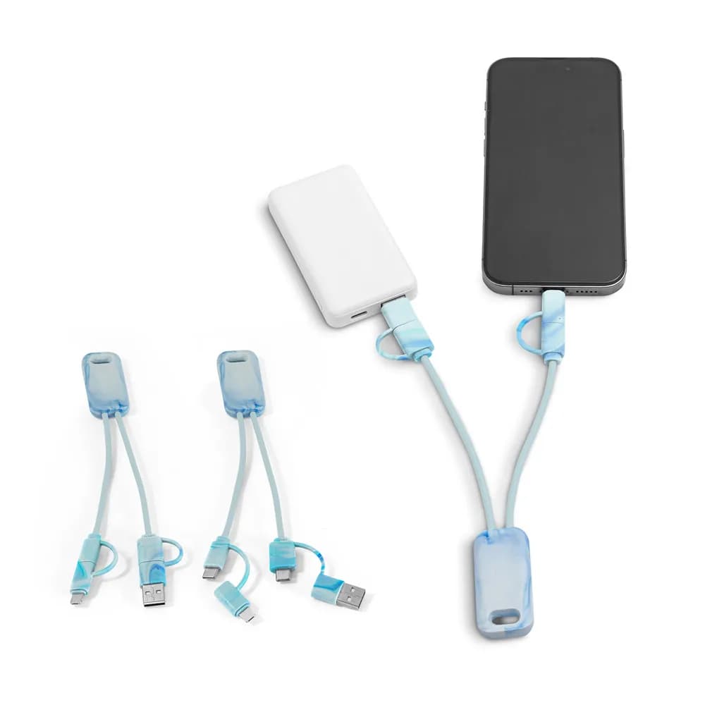 Superschnelles 6-in-1-USB-Kabel aus recyceltem PET (100% rPET) - BERNERS - Gemischt