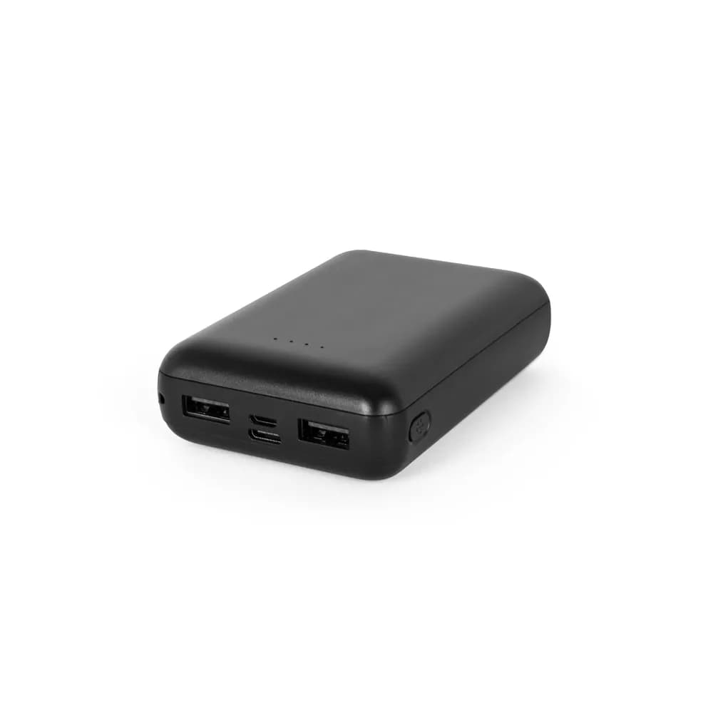 Powerbank 10000 mAh aus recyceltem ABS (100% rABS) - LEAKEY 10 - Schwarz