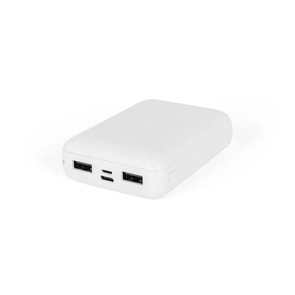 Powerbank 10000 mAh aus recyceltem ABS (100% rABS) - LEAKEY 10 - Weiß