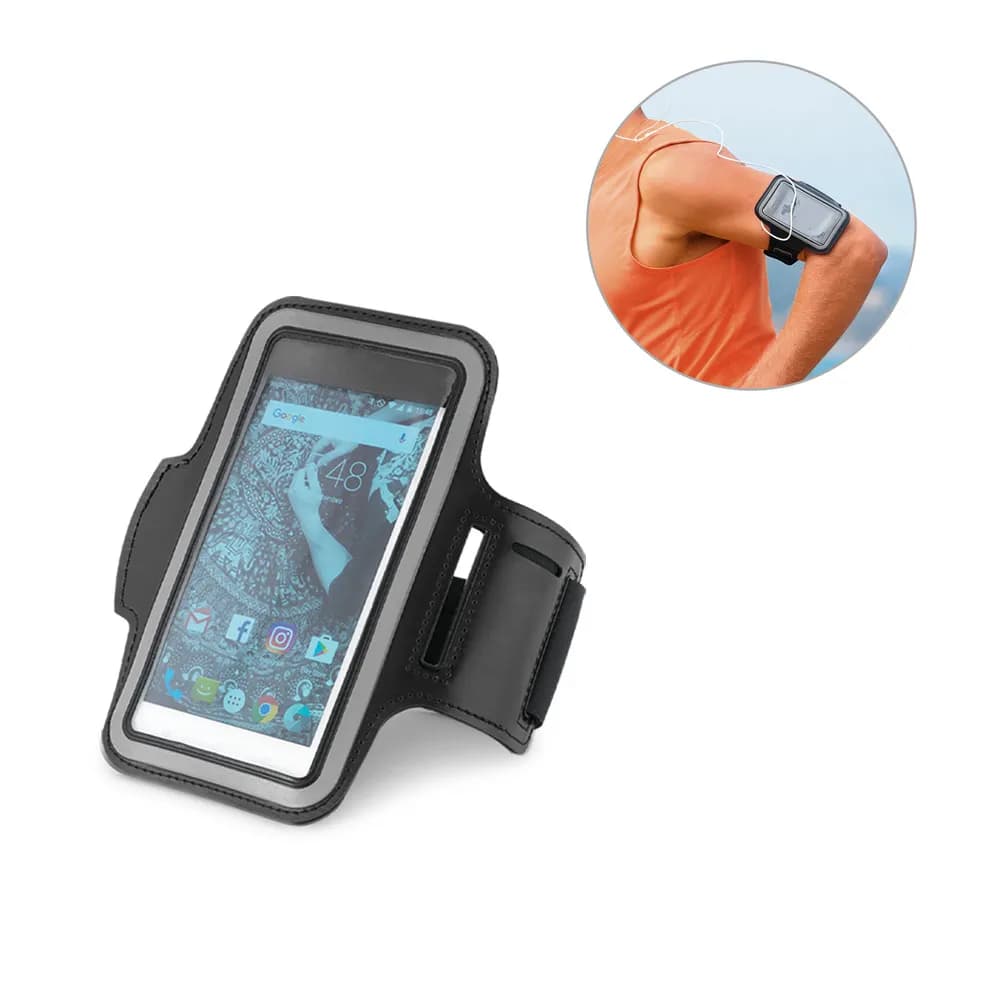 Armband aus PU und Soft Shell für 6.5-Smartphone - CONFOR - Schwarz