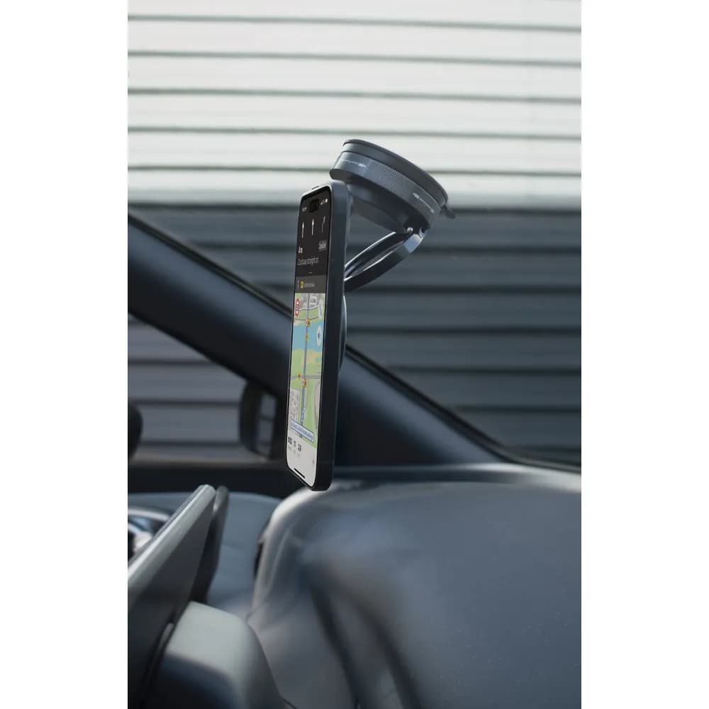 Magnetischer Handyhalter mit Vakuum-Befestigungssystem für glatte und unebene Oberflächen (360°-Drehung) - KEPLER - Schwarz