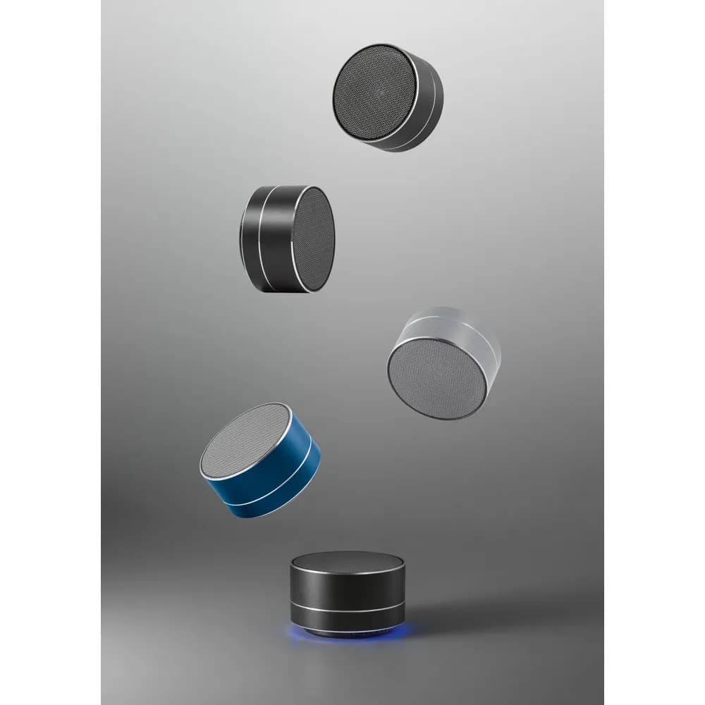 Lautsprecher 3W mit 3 Stunden Akkulaufzeit recyceltem Aluminium (100% rAL) und Recyceltes ABS (100% rABS) - FLOREY - Schwarz