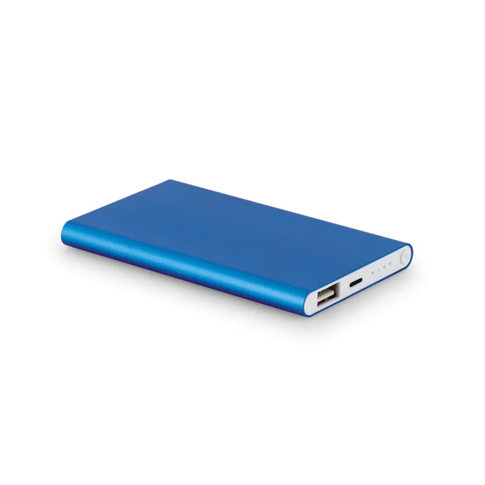 Powerbank Slim 4000 mAh aus 70 % recyceltes ABS (70% rABS) und 30 % recyceltes Aluminium (30% rAL) - MARCET - Hellblau