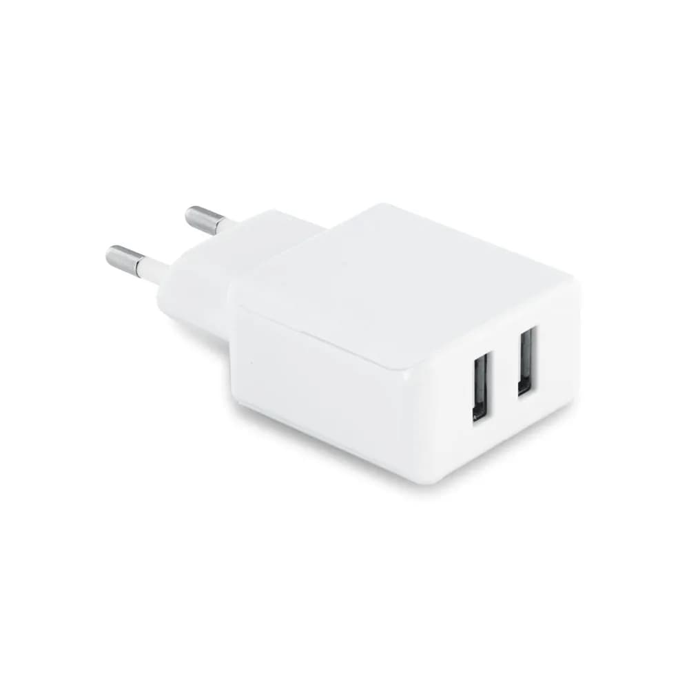 USB-Adapter aus ABS mit 2 Ausgängen - REDI - Weiß