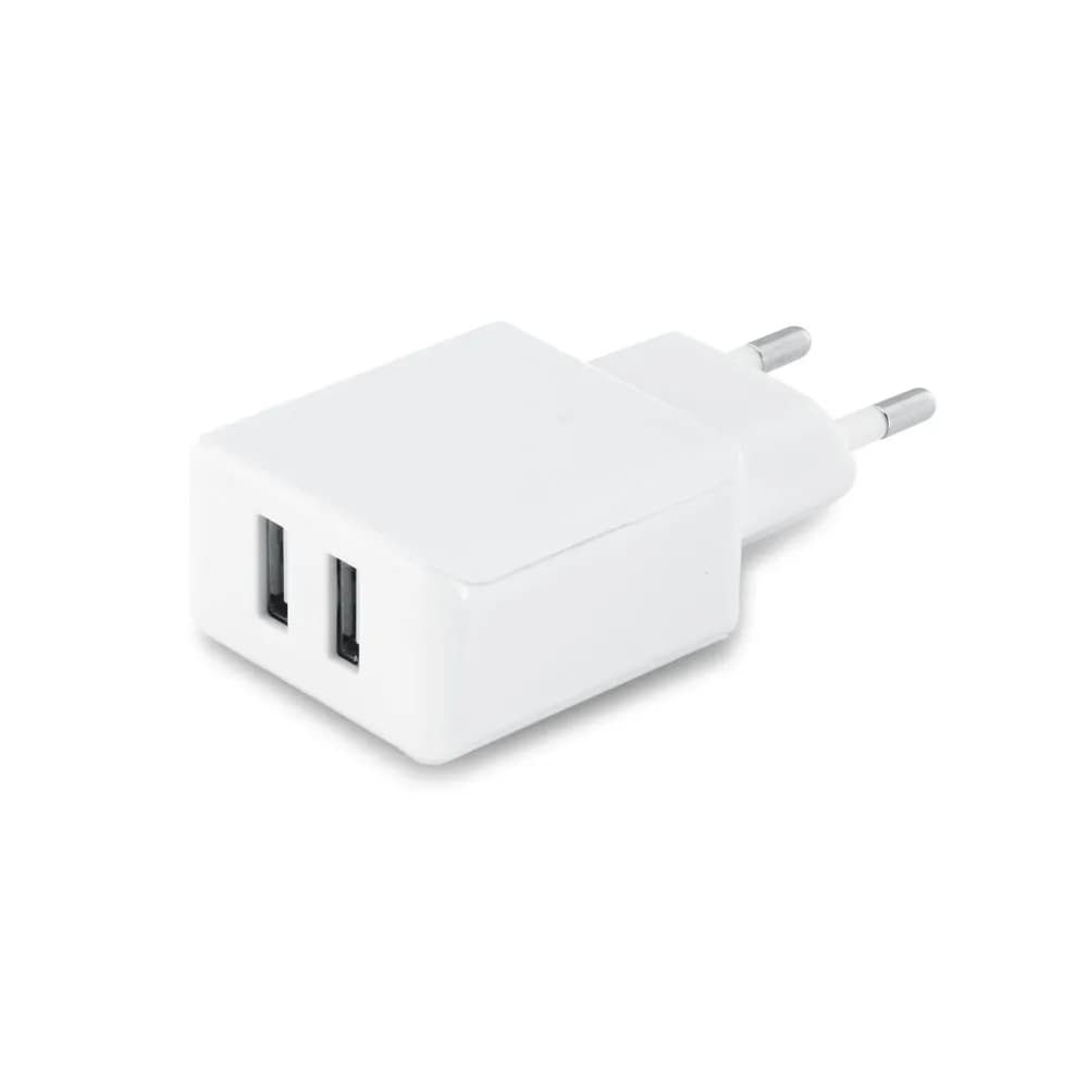 USB-Adapter aus ABS mit 2 Ausgängen - REDI - Weiß