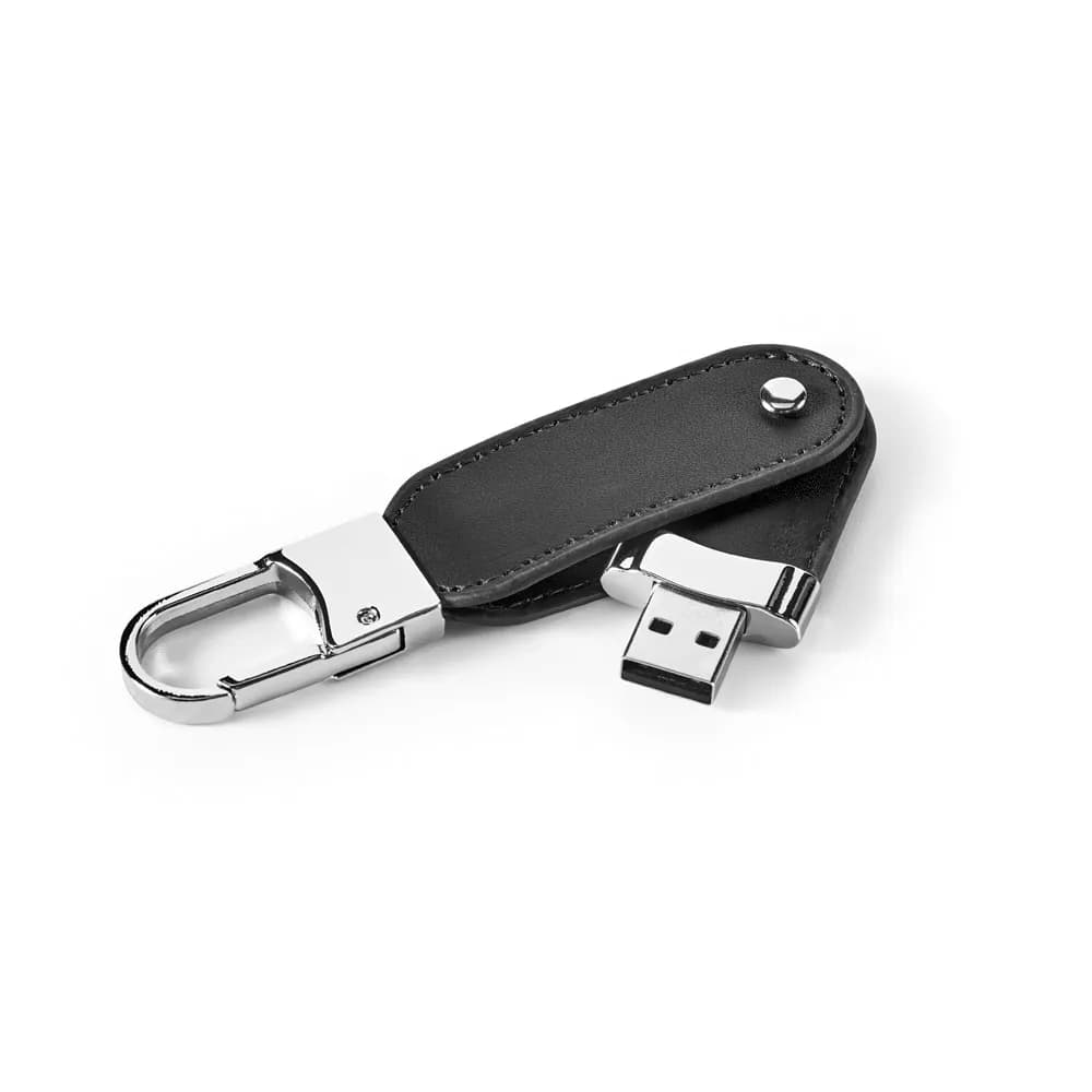 USB-Speicher mit 8GB und Karabinerclip aus PU - BRAGG 8GB - Schwarz