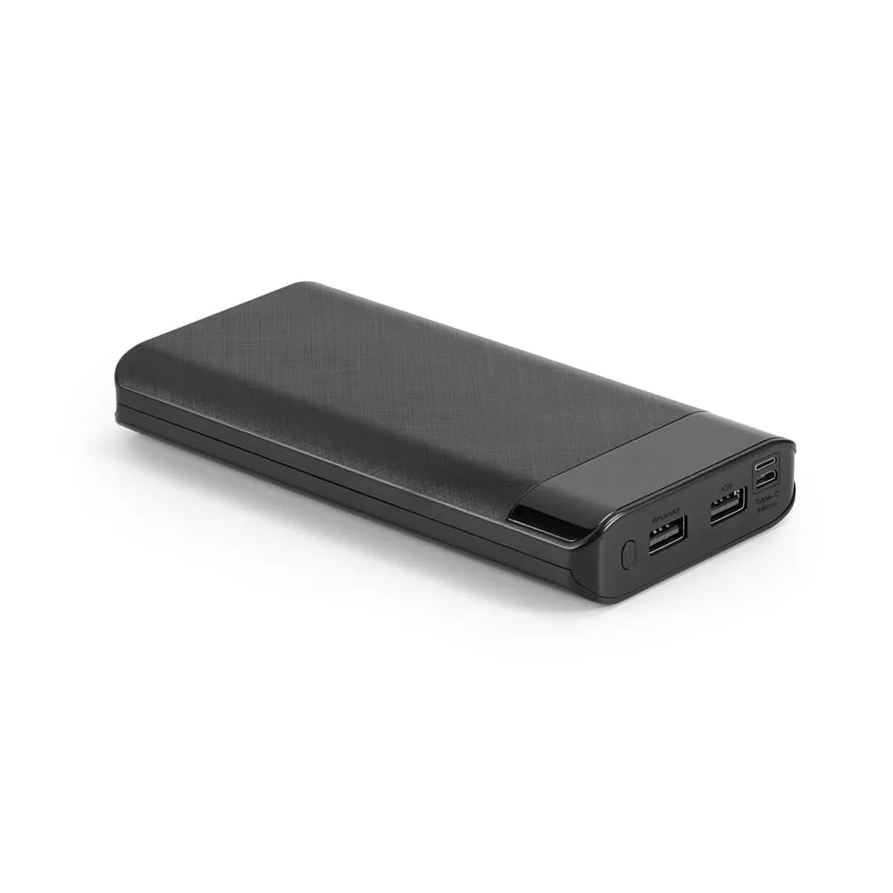 16000 mAh Powerbank mit ABS-Display - RAMAN - Schwarz