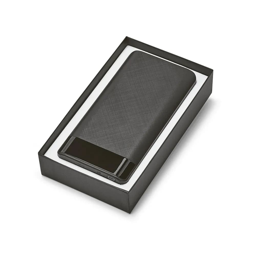 16000 mAh Powerbank mit ABS-Display - RAMAN - Schwarz