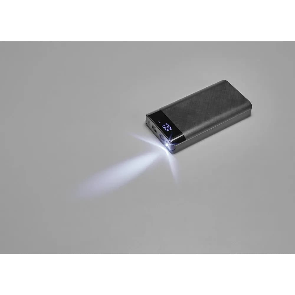 16000 mAh Powerbank mit ABS-Display - RAMAN - Schwarz