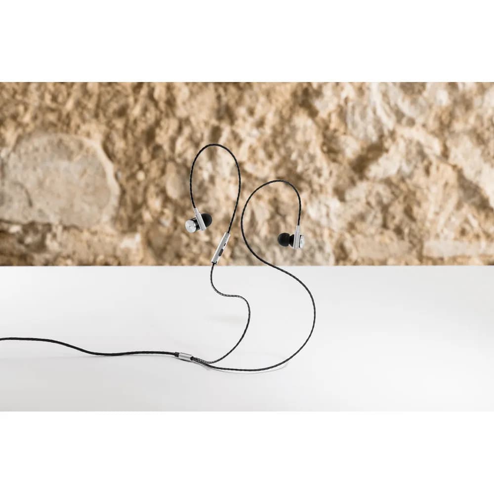 In-Ear Kopfhörer aus Metall und ABS mit Mikrofon - VIBRATION - Silber