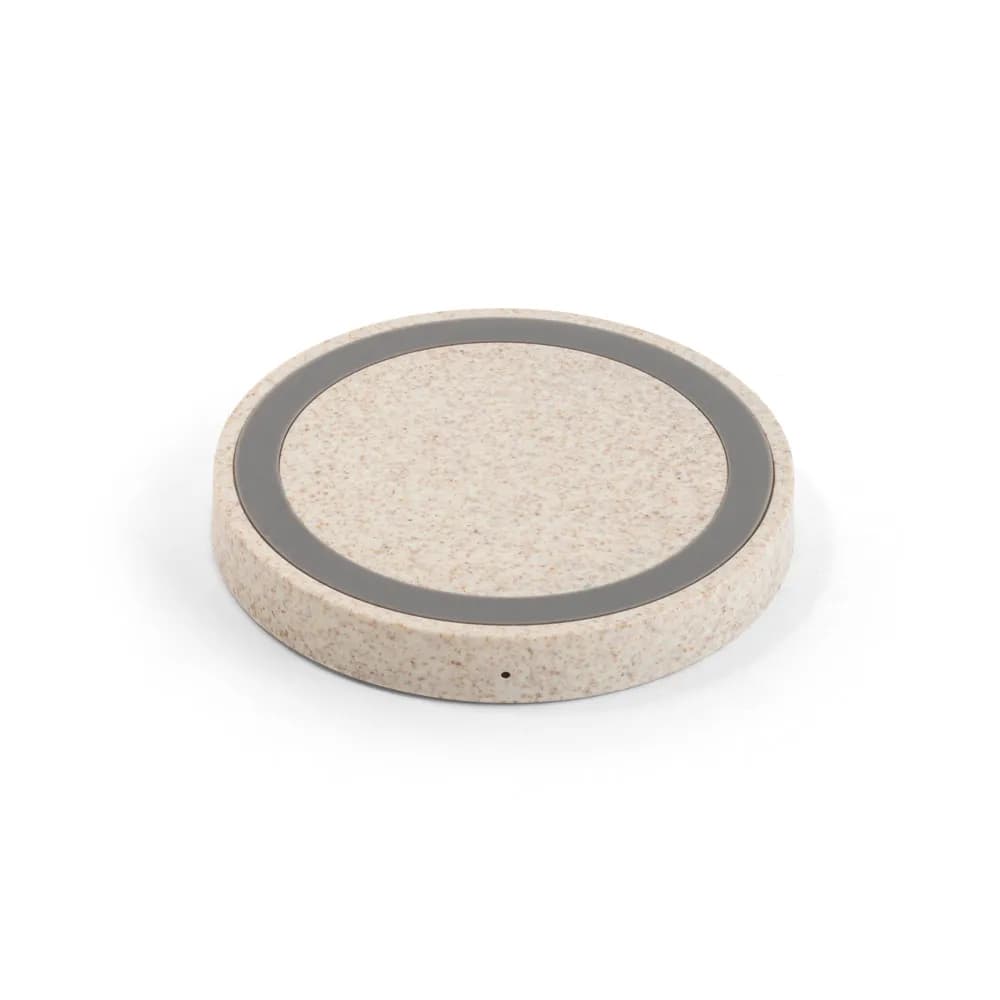 15W wireless Ladegerät aus 65 % recyceltes ABS (65% rABS), 35 % Weizenstrohfasern - CUVIER - Natur