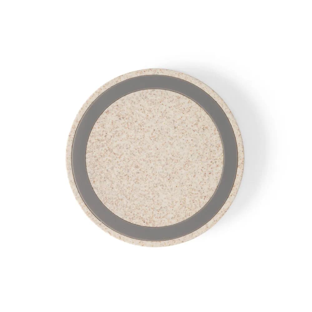 15W wireless Ladegerät aus 65 % recyceltes ABS (65% rABS), 35 % Weizenstrohfasern - CUVIER - Natur