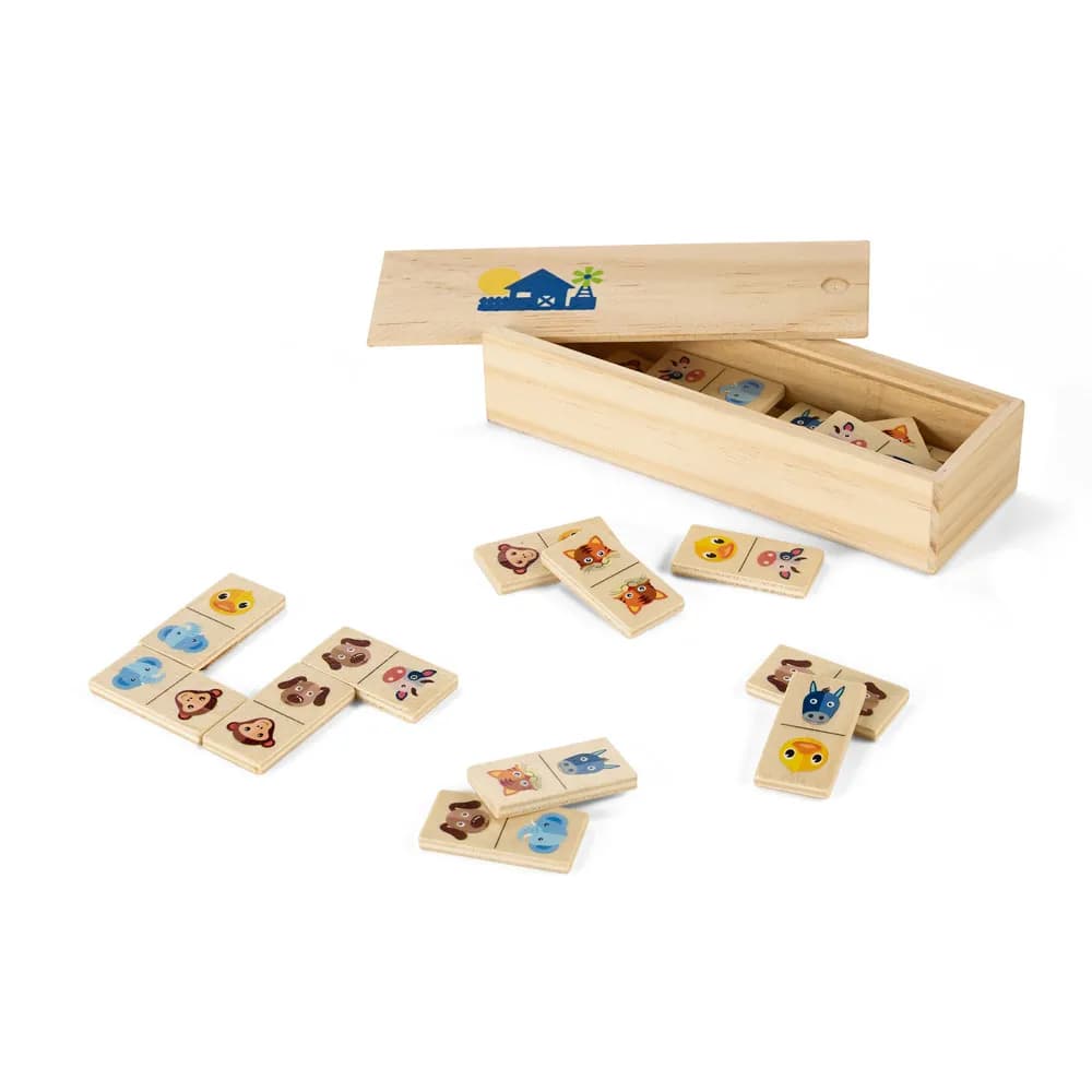 Domino-Spiel aus Holz mit 28 Tierfiguren - DOMIN - Naturhell