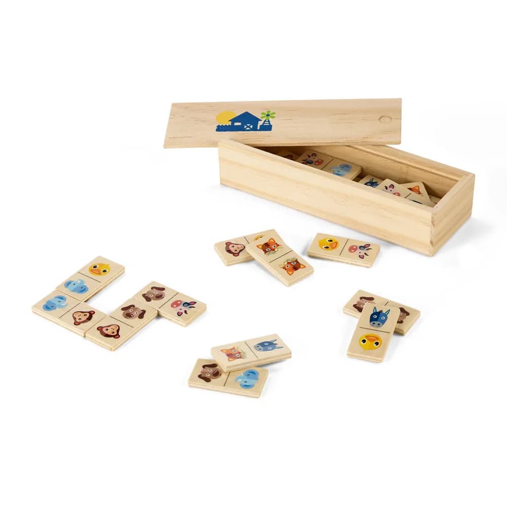 Domino-Spiel aus Holz mit 28 Tierfiguren - DOMIN - Naturhell
