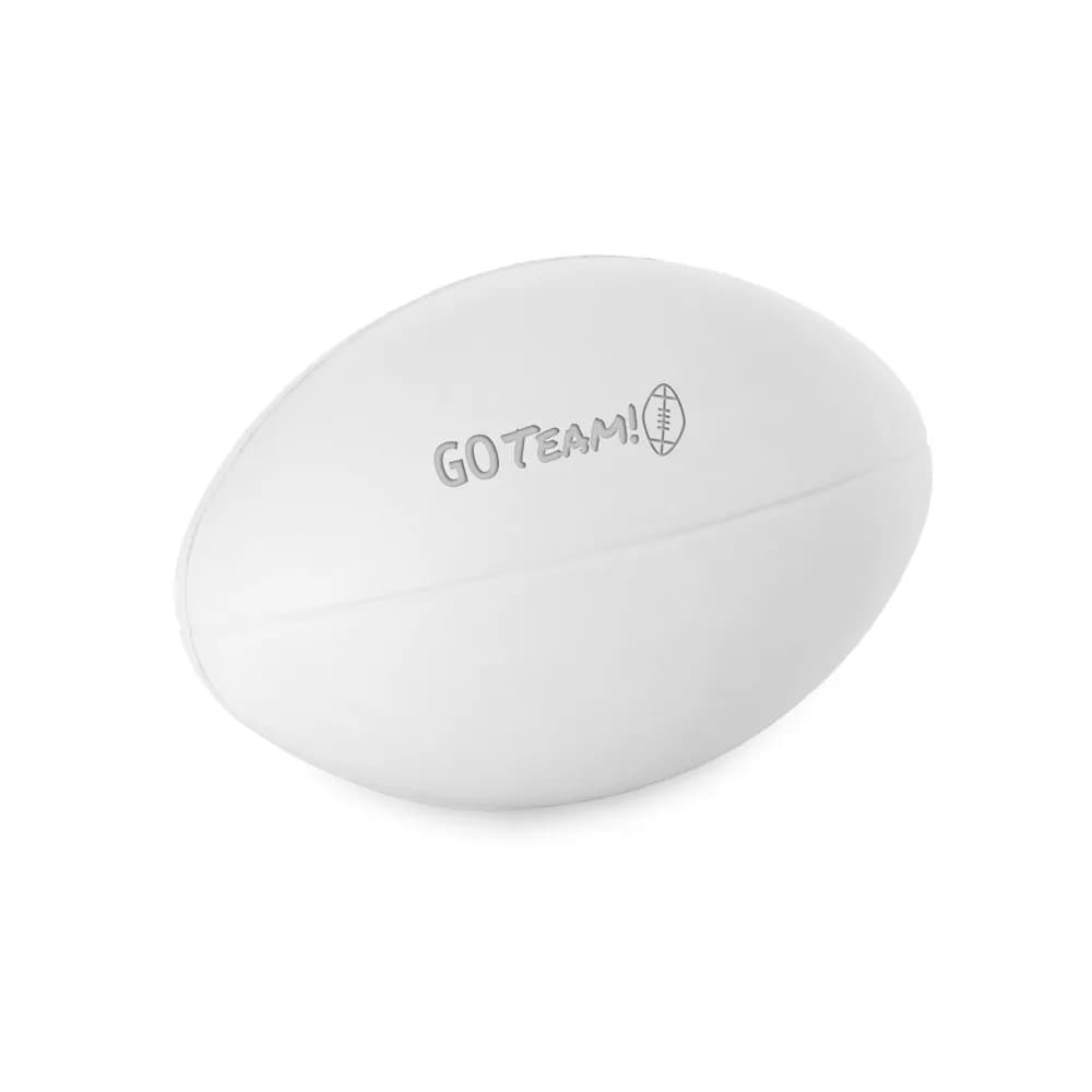 Anti-Stressball aus PU - RUGBY - Weiß