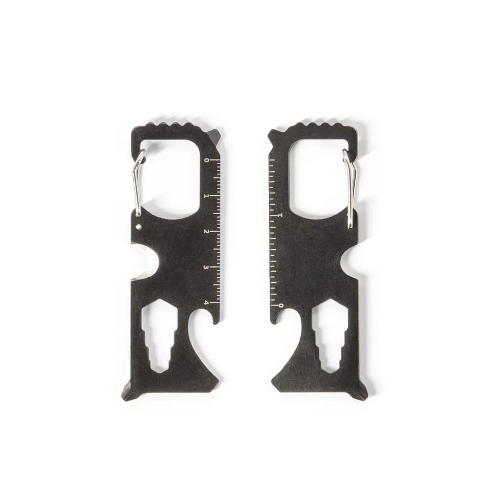 Multifunktionskarte aus Edelstahl mit 8 Funktionen - SCREWY - Schwarz