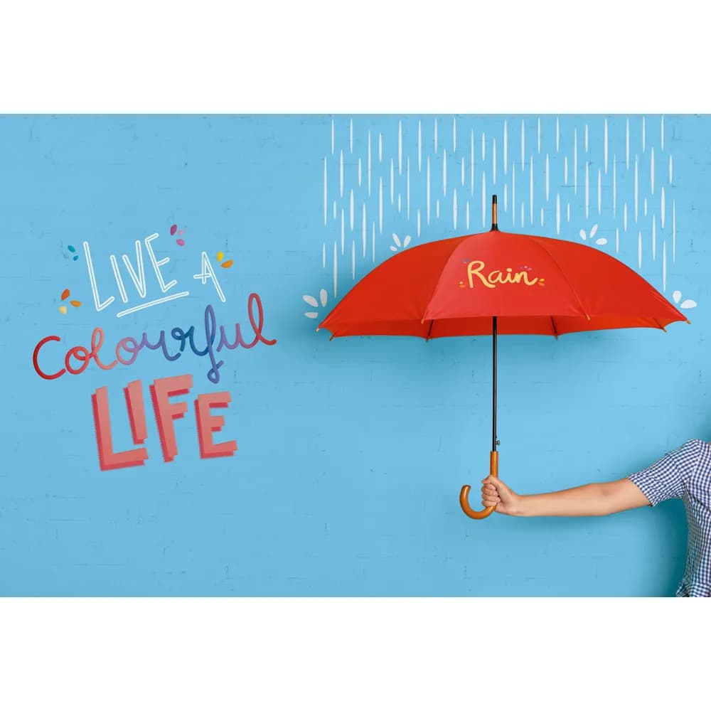 Regenschirm aus 190T-Polyester mit automatischer Öffnung - PATTI - Schwarz