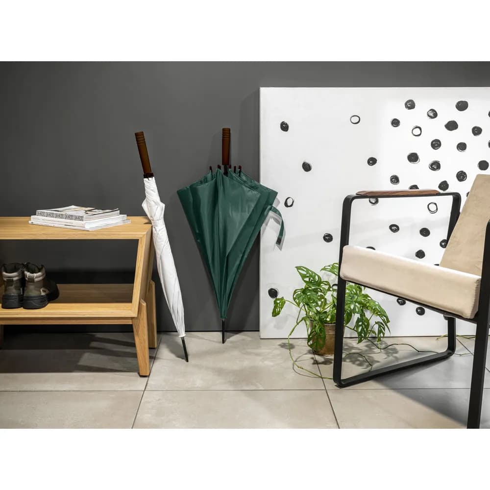 Regenschirm aus recyceltem Polyester (100% rPET) Pongé mit automatischer Öffnung - APOLO - Schwarz