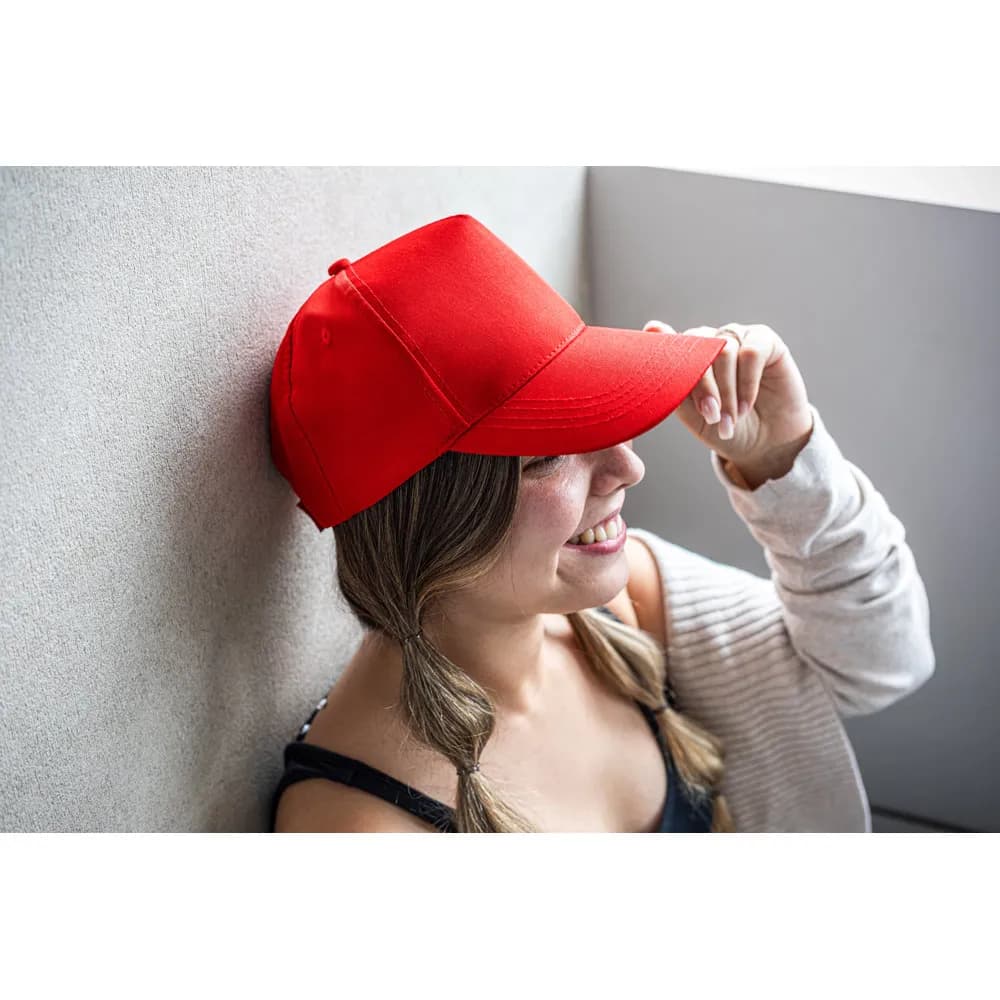 Kappe aus recyceltem Polyester (100% rPET) - BENEDICT - Schwarz