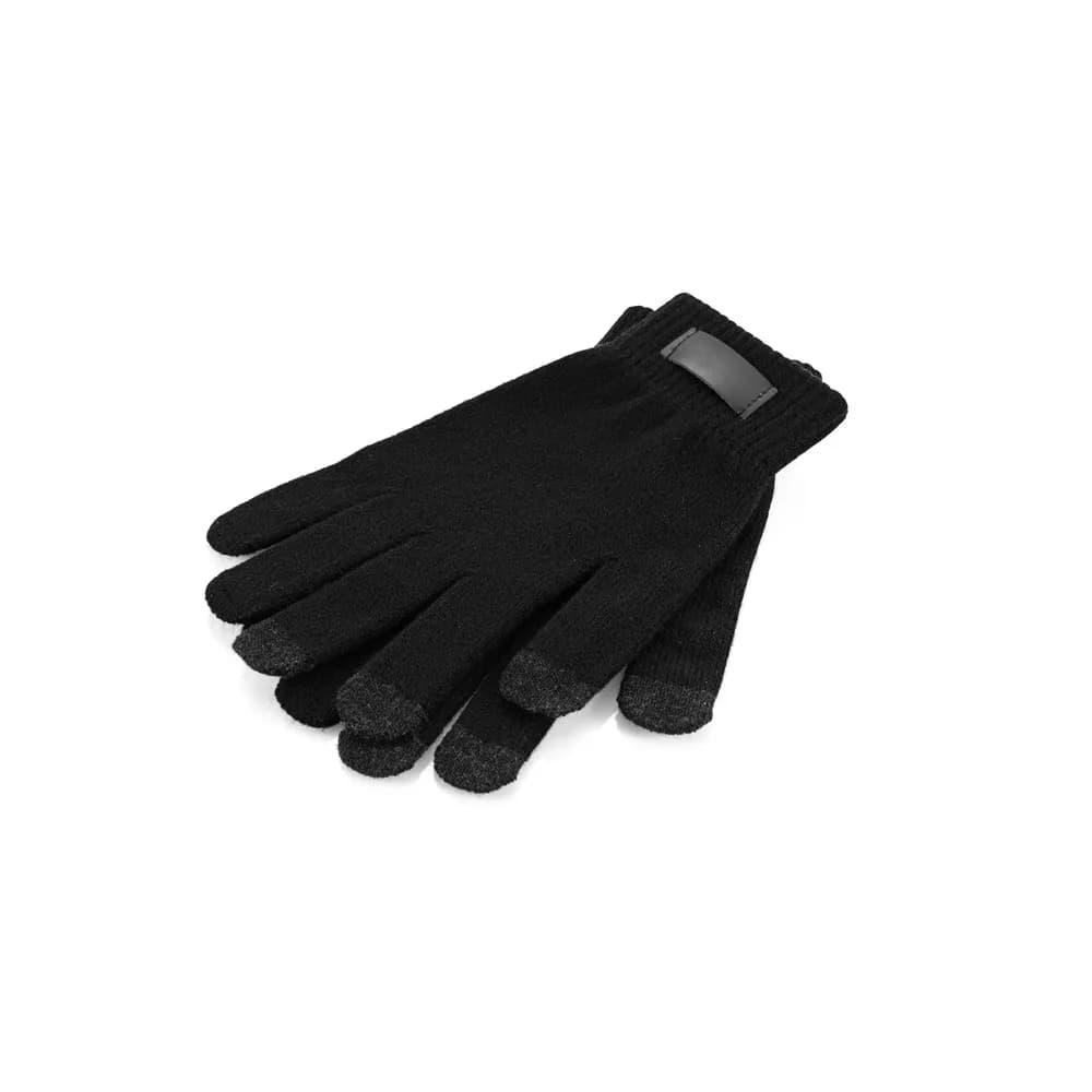 Handschuhe aus recyceltem Polyester (100% rPET), mit Tastspitzen - BURROW - Schwarz