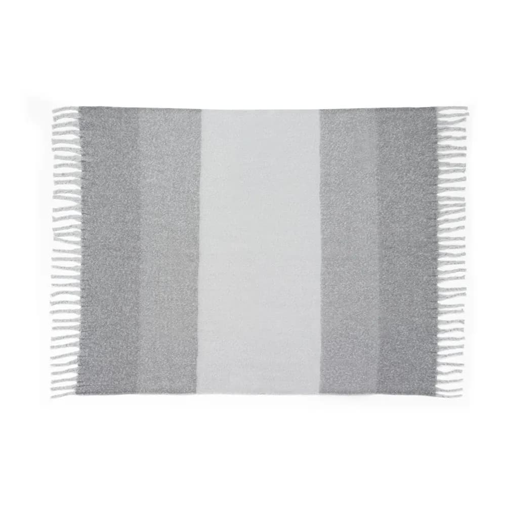 Decke aus recyceltem Polyester (100% rPET) (300 g/m²), mit Mohair-Feeling - COMFY - Grau