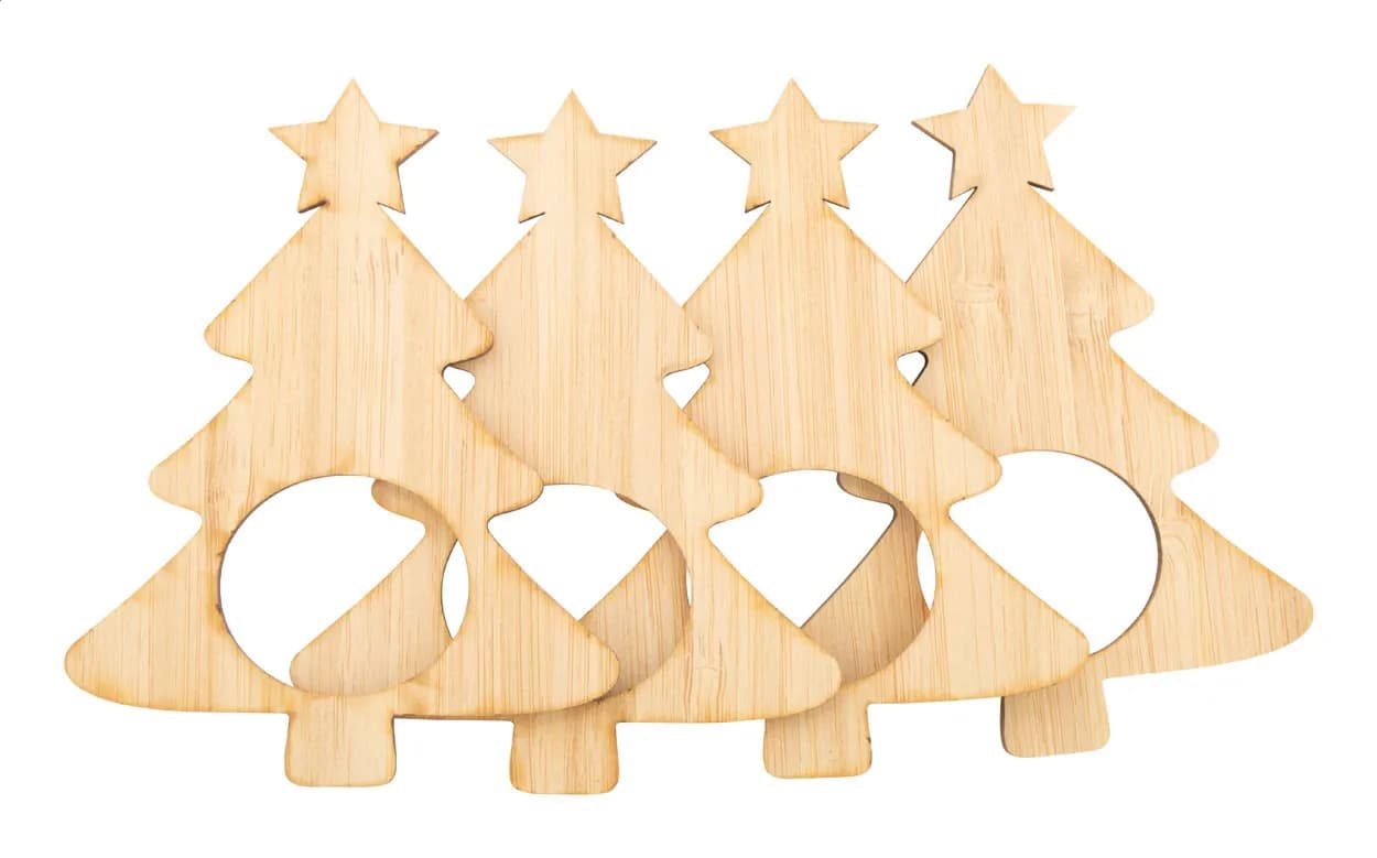 Serviettenringset - Julmiddag - natur