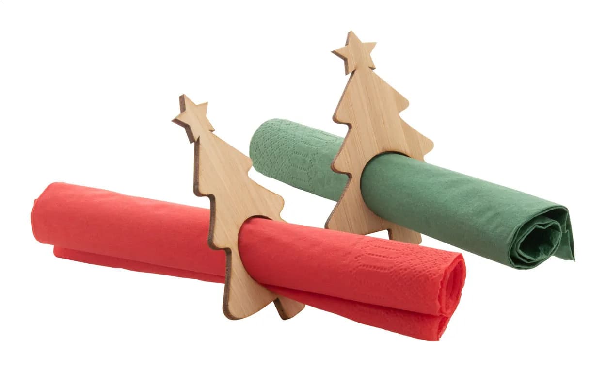 Serviettenringset - Julmiddag - natur