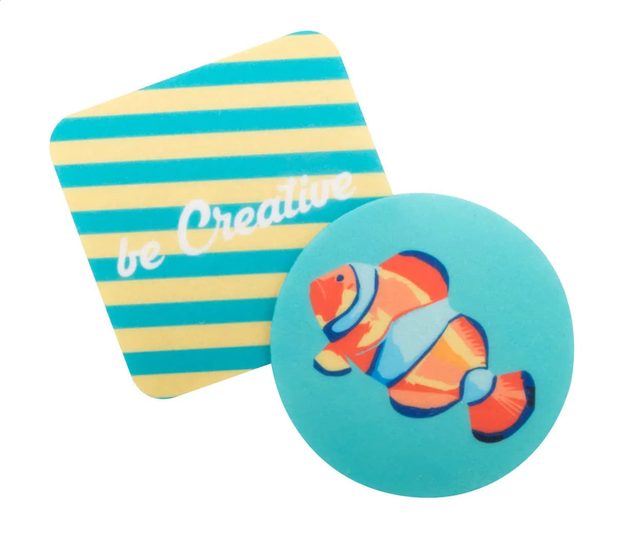 RPET Filz Untersetzer, Kreis - CreaFelt Drink - weiß (-A)