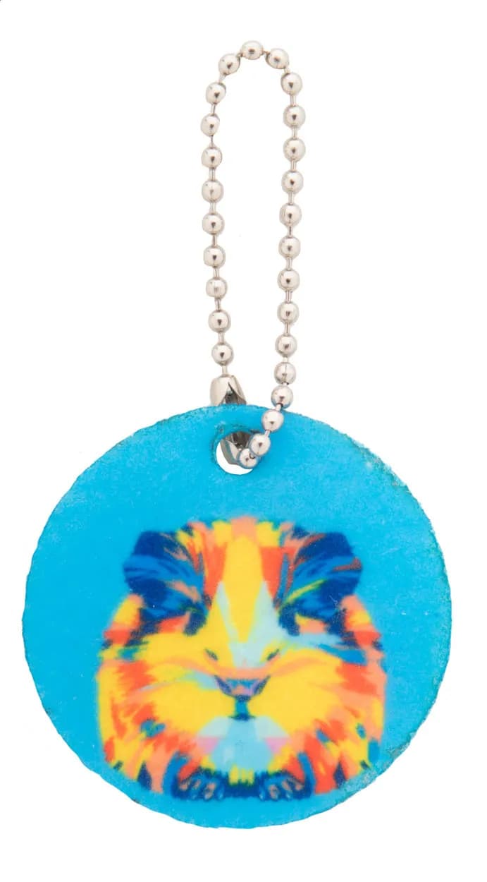 Individueller Schlüsselanhänger, Kreis - Felty - weiß (-A)