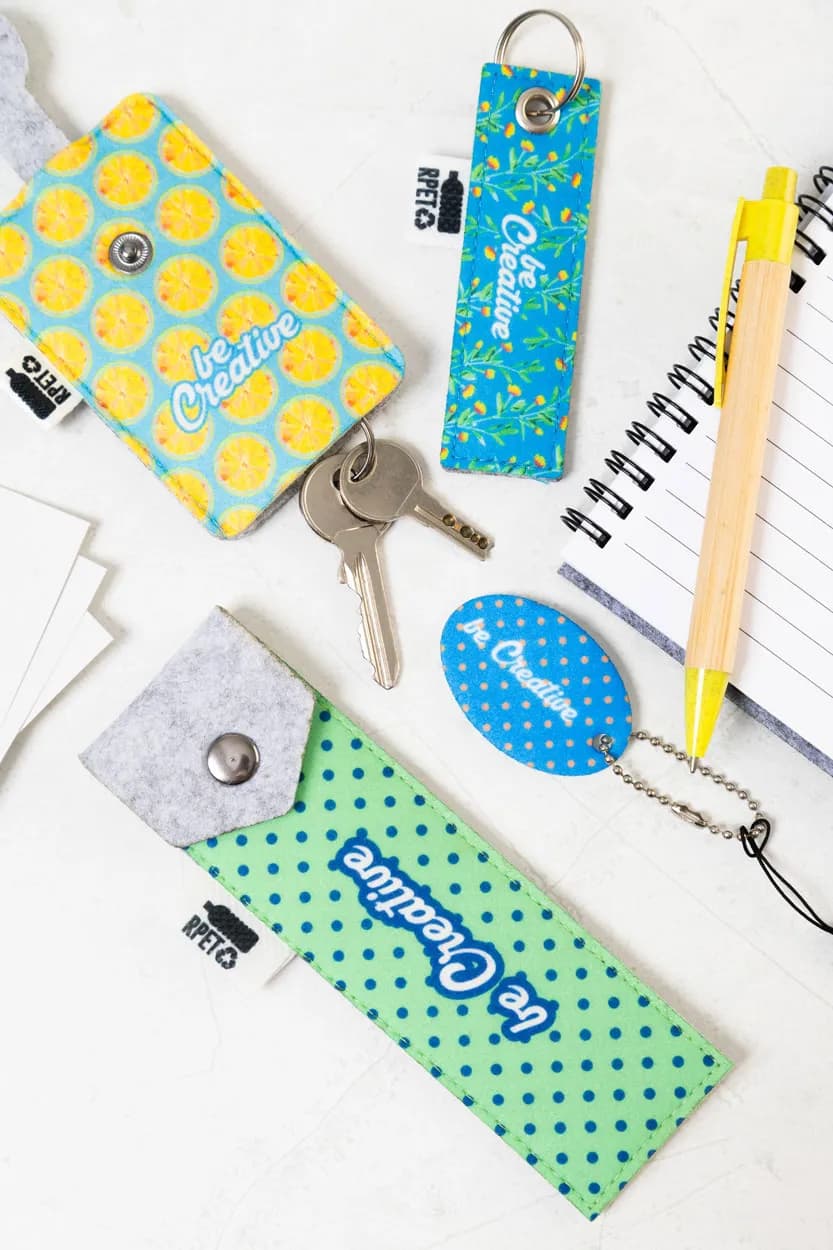 Individueller Schlüsselanhänger, Kreis - Felty - weiß (-B)