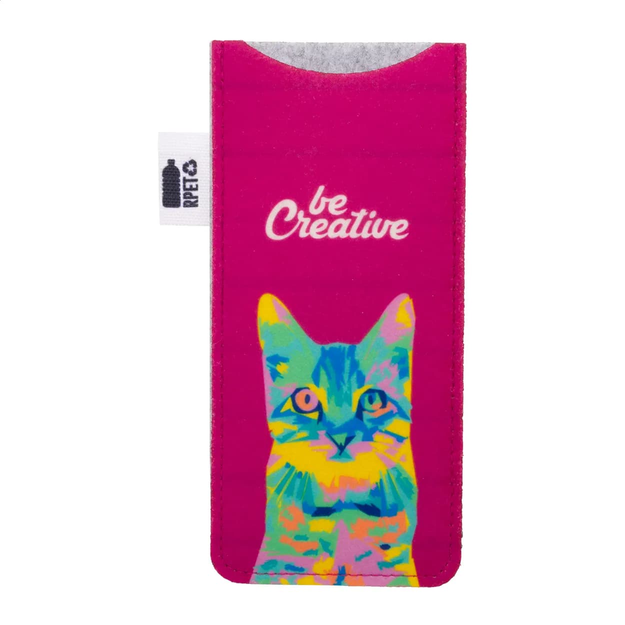 Individuelles RPET Sonnenbrillenetui - CreaFelt Sun - weiß