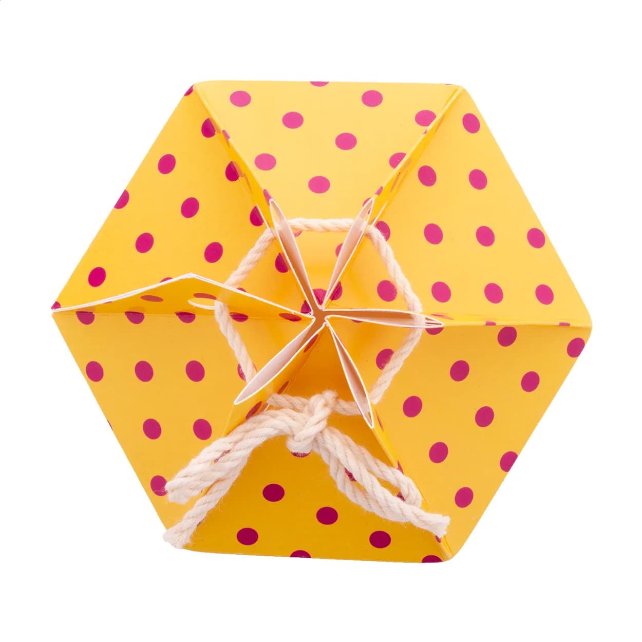 Sechseckige Geschenkbox - CreaBox HexaCord M - weiß