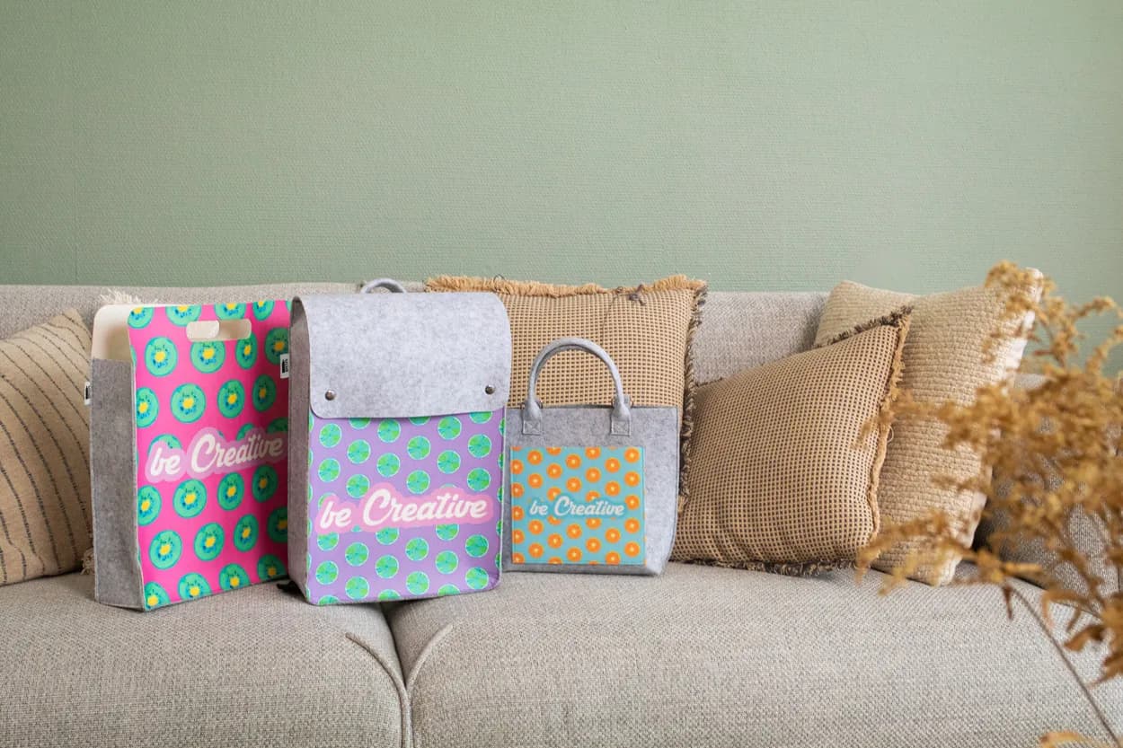 individuelle RPET Einkaufstasche - CreaFelt Shop D - weiß