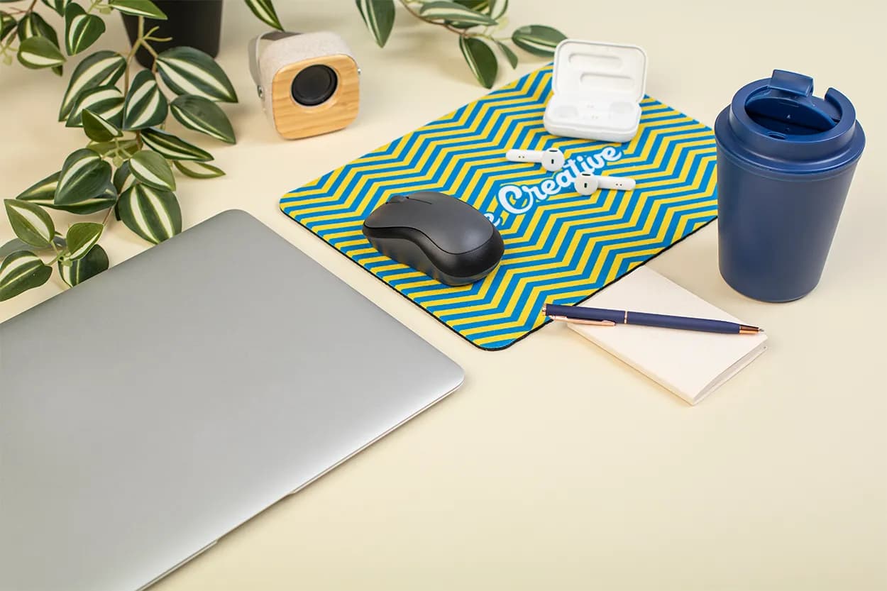 RPET Mauspad - CreaFelt Cursor XL - weiß