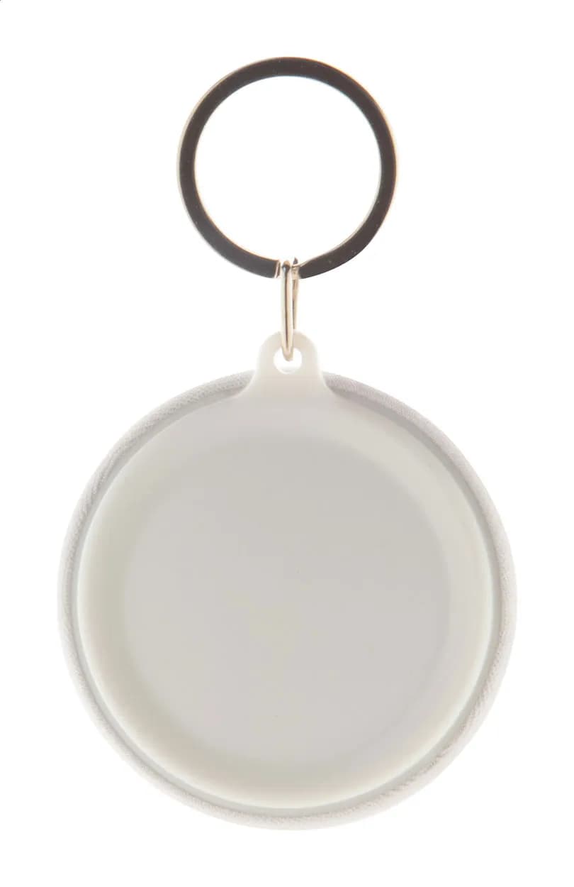 Button-Schlüsselanhänger - KeyBadge RPET Maxi - weiß