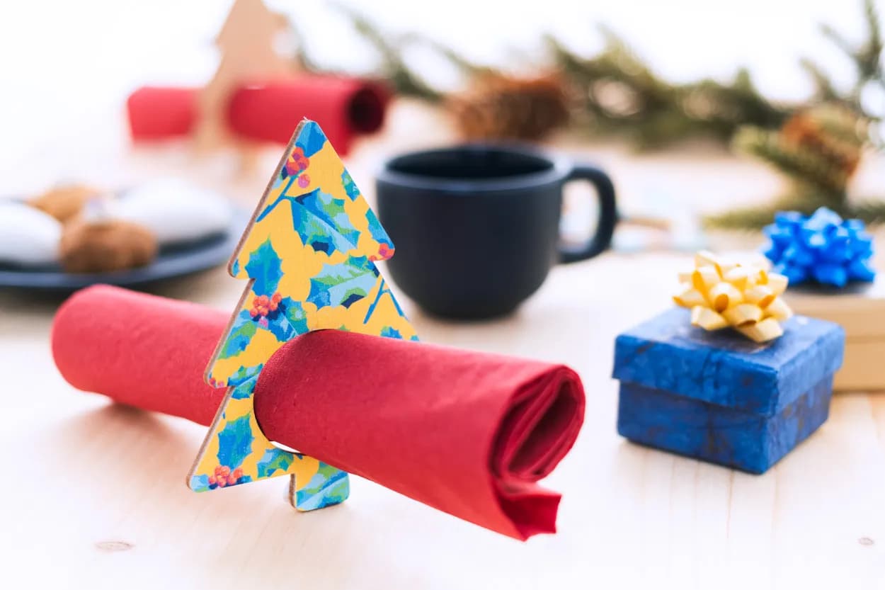 Individueller Weihnachts-Serviettenring - Julmiddag Creative - natur