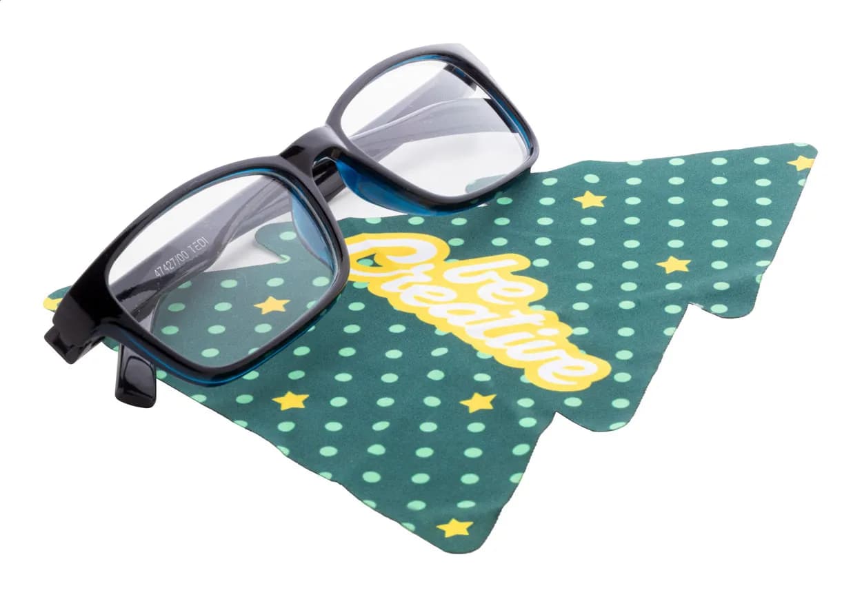 Individuelles Weihnachts-Brillenreinigungstuch - CreaClean Xmas - weiß