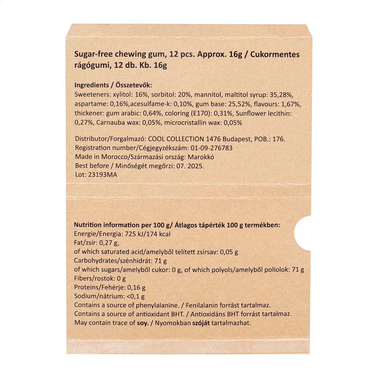 Individuell bedruckbarer Kaugumiiblister - CreaChew 12 Eco - natur