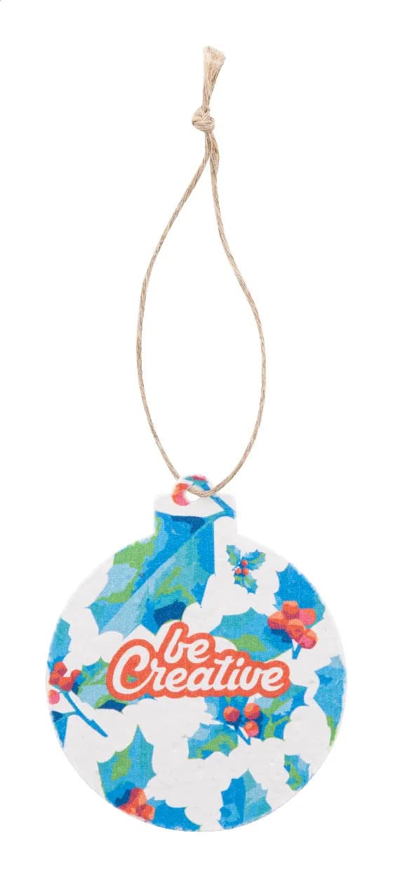 Weihnachtsbaumschmuck aus Saatgutpapier, rund - CreaJul Seed - natur (-A)