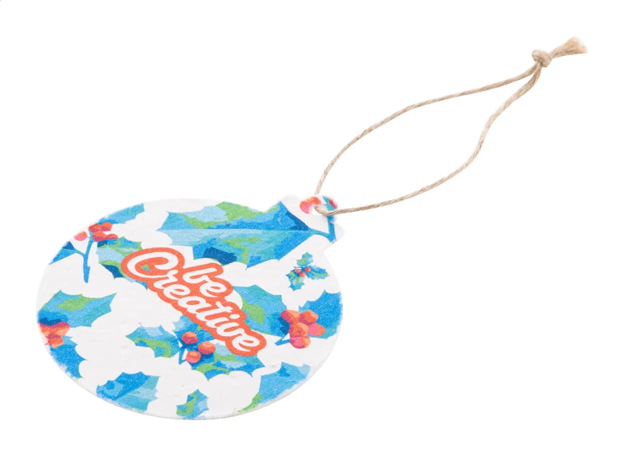 Weihnachtsbaumschmuck aus Saatgutpapier, rund - CreaJul Seed - natur (-A)