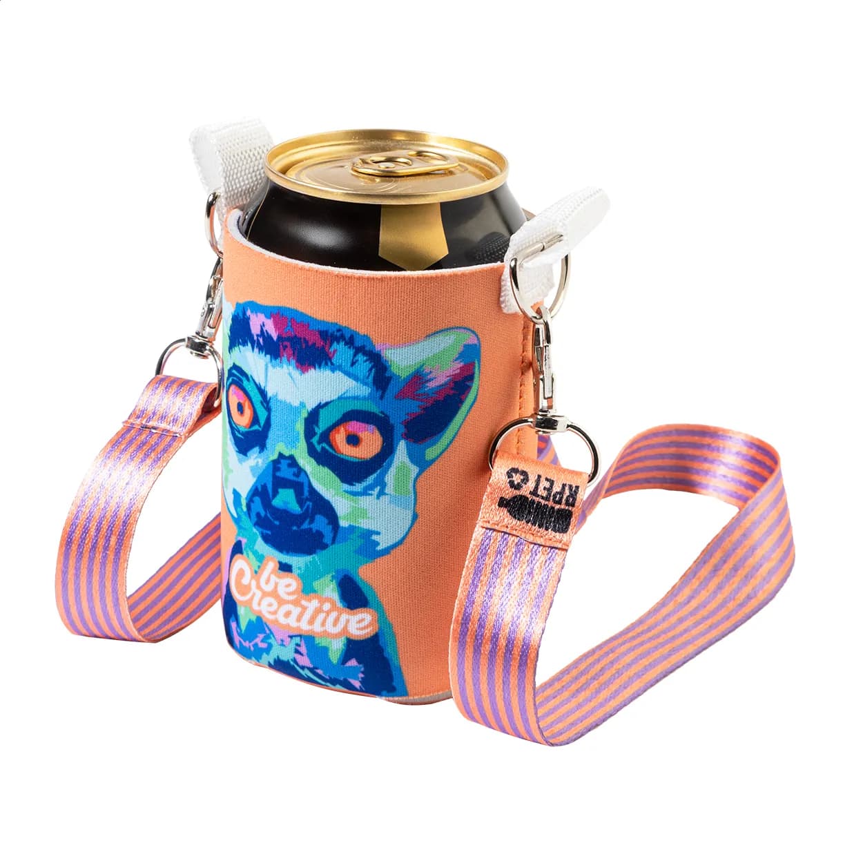 RPET-Dosenkühler, Standardtyp - PrintCan Carry - weiß (-A)