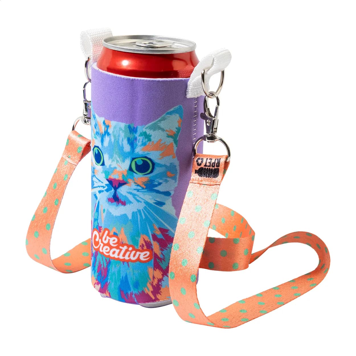 RPET-Dosenkühler, Standardtyp - PrintCan Carry - weiß (-B)