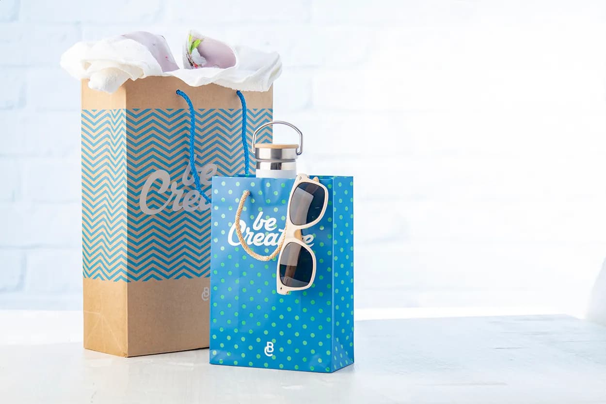 Papiertasche, medium - CreaShop M - weiß