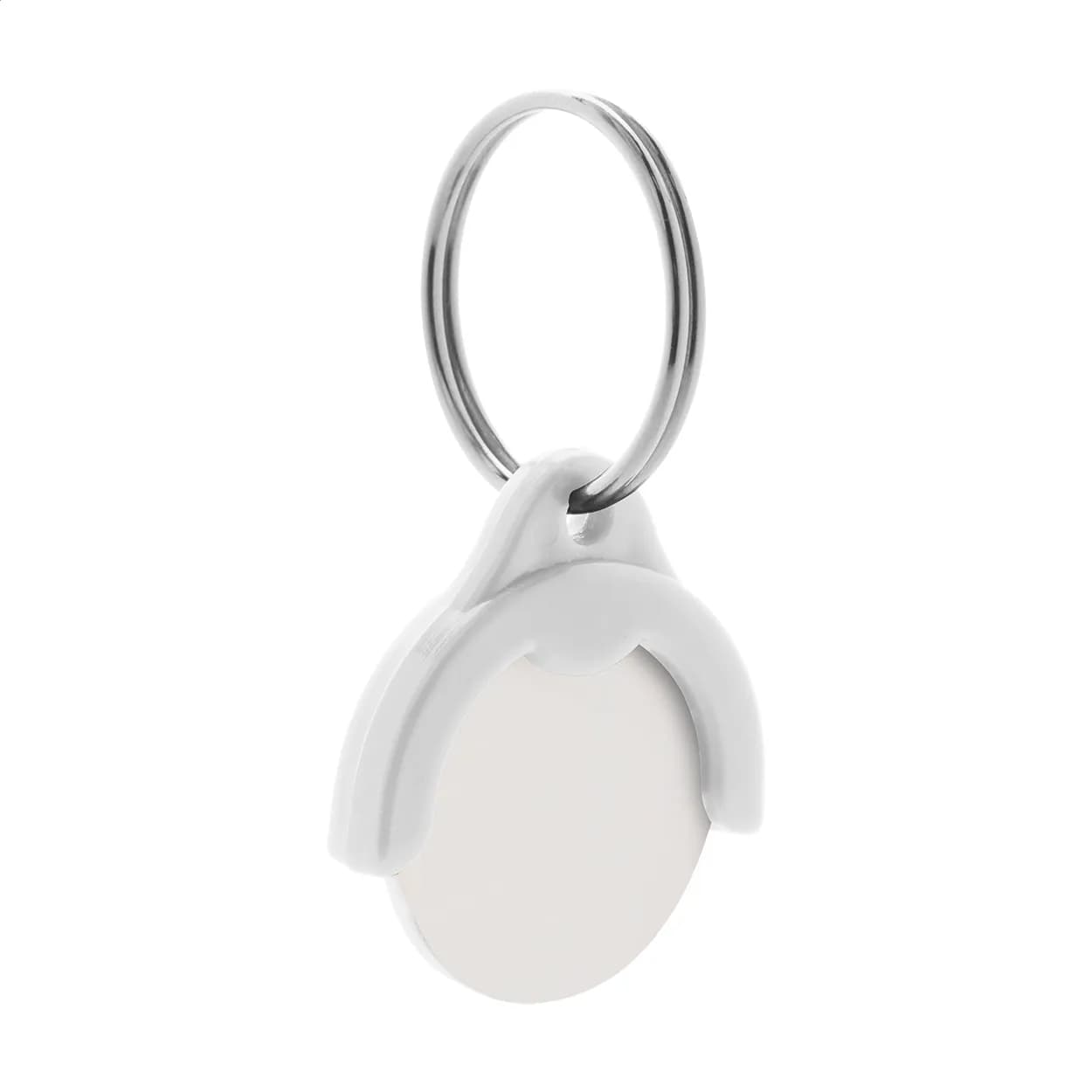 Schlüsselanhänger mit Einkaufswagen-Chip - Token - weiß (-01)