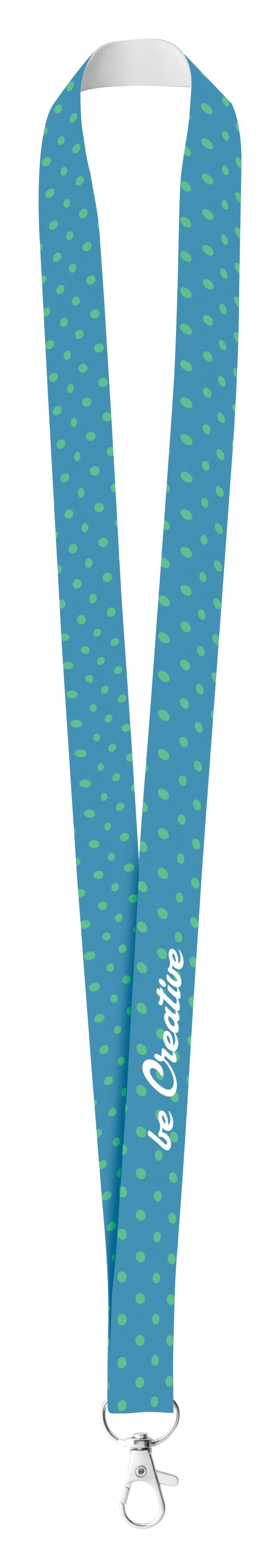 Polyester Lanyard mit Metall-Karabiner und einseitiger Sublimationsdruck. - Subyard Zero - weiß