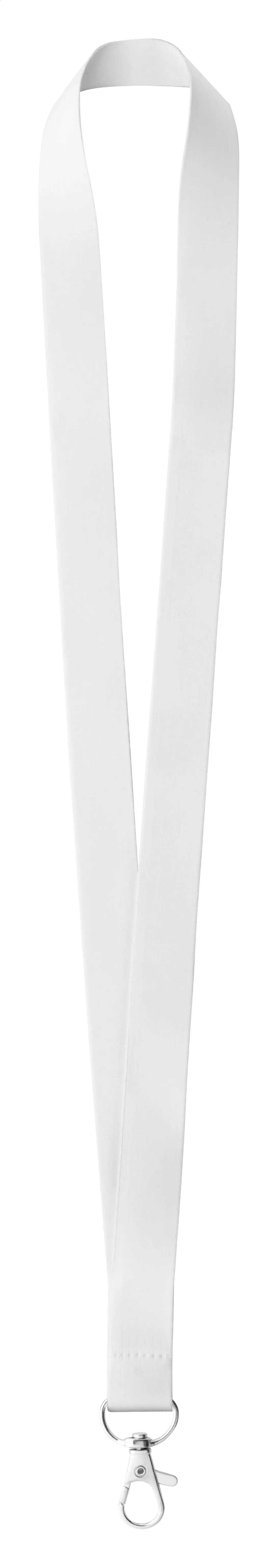 Polyester Lanyard mit Metall-Karabiner und einseitiger Sublimationsdruck. - Subyard Zero - weiß