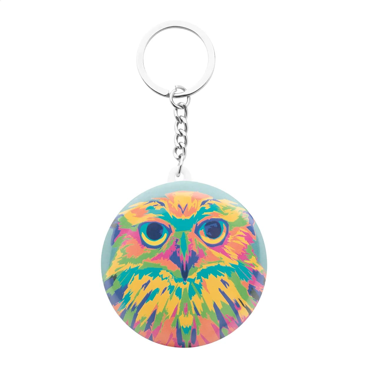 Button-Schlüsselanhänger - KeyBadge Mini - weiß