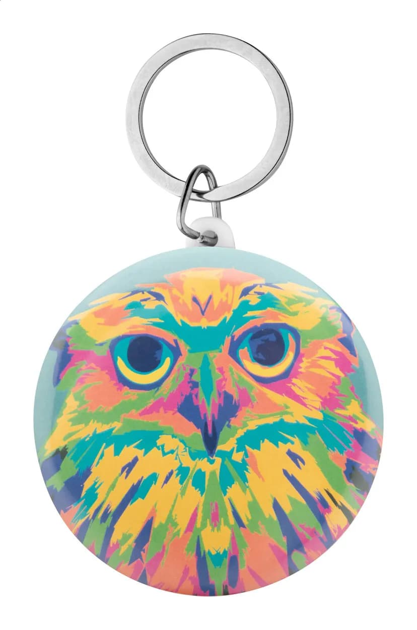 Button-Schlüsselanhänger - KeyBadge Maxi - weiß